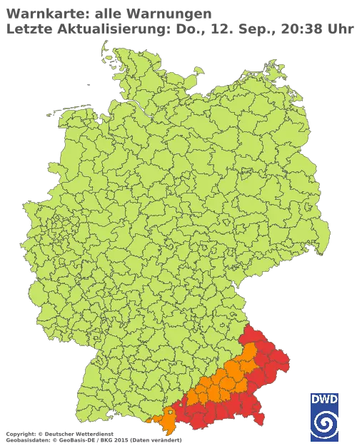 Aktuelle Wetterwarnungen für  Berlin