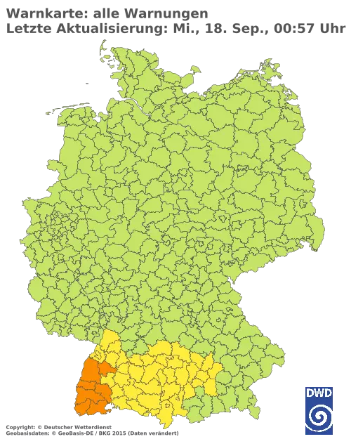 Aktuelle Wetterwarnungen für  Berlin