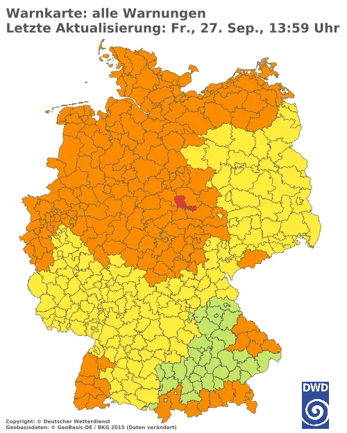 Aktuelle Wetterwarnungen für  Berlin