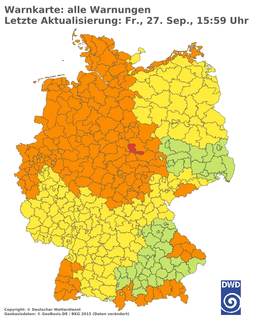 Aktuelle Wetterwarnungen für  Berlin