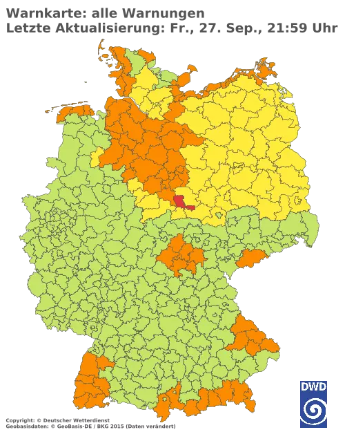 Aktuelle Wetterwarnungen für  Berlin