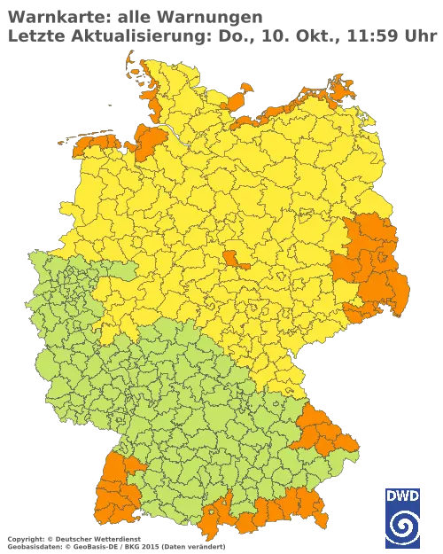 Aktuelle Wetterwarnungen für  Berlin