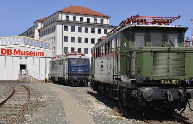 Historische Lokomotiven im NÃ¼rnberger DB Museum. (Foto: Â© DB Museum NÃ¼rnberg)