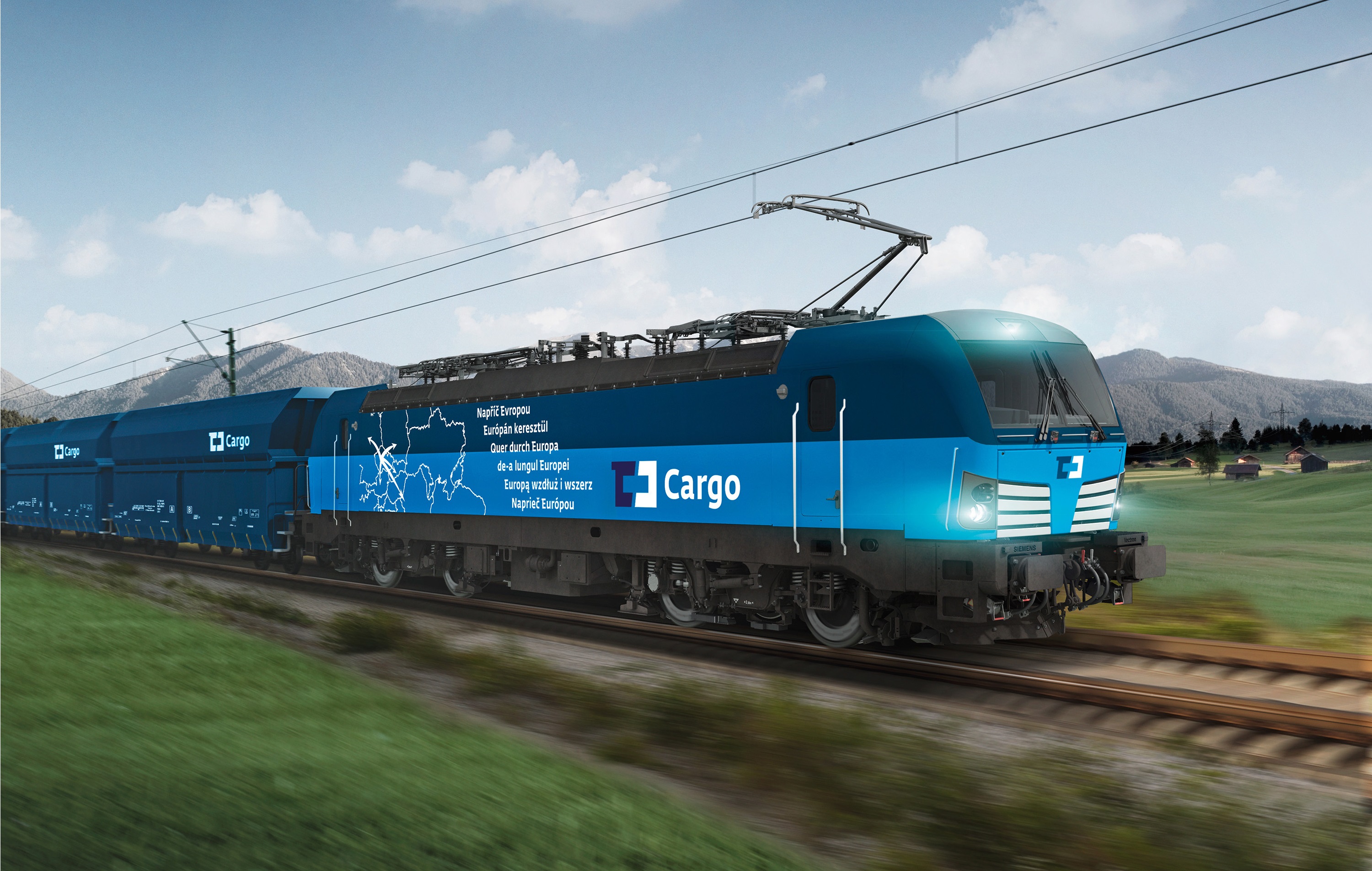 Das tschechische SchienengÃ¼terverkehrsunternehmen ÄŒD Cargo hat bei Siemens fÃ¼nf Lokomotiven vom Typ Vectron MS bestellt. (Fotografik: Â© Siemens)