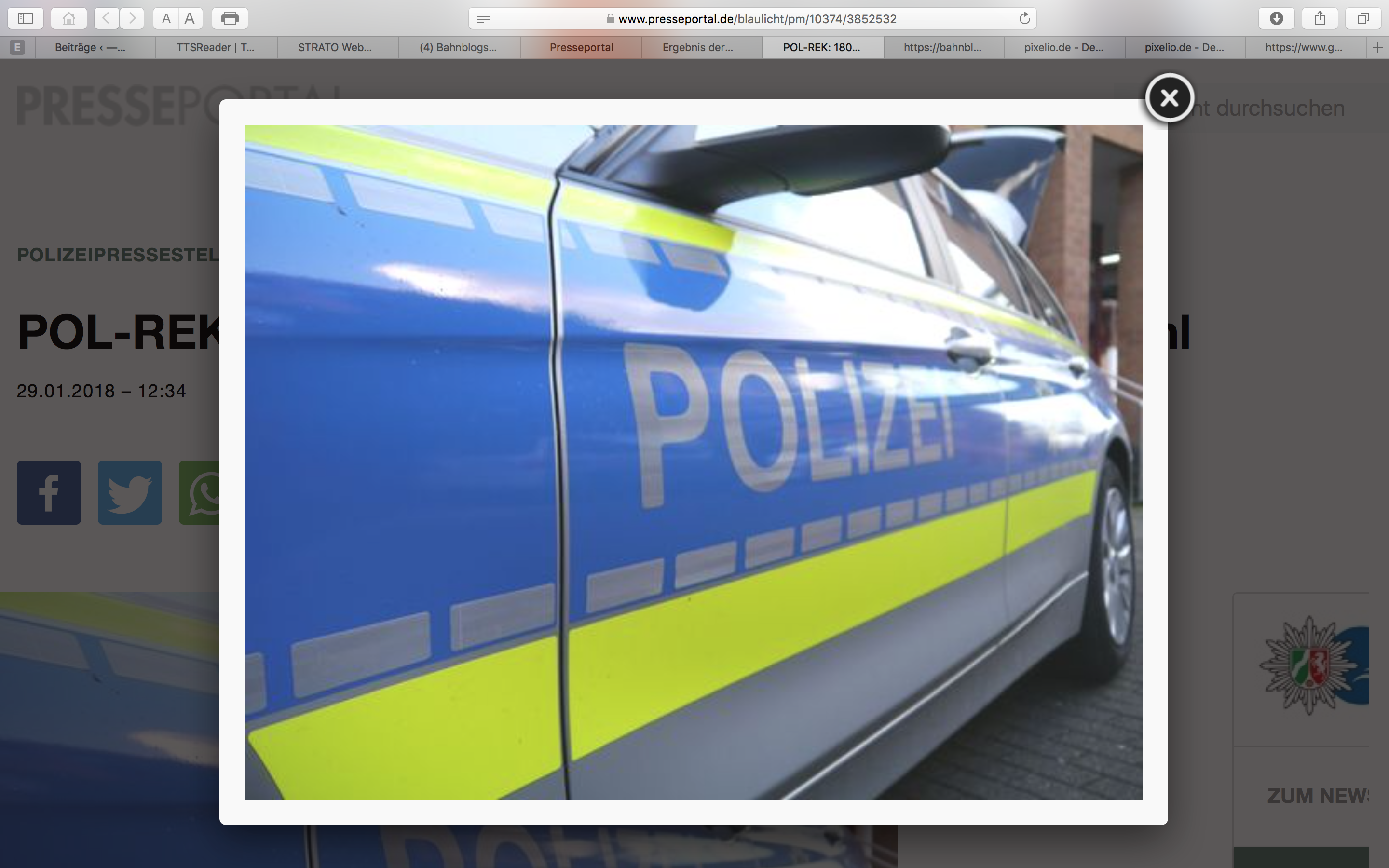 Polizei Streifenwagen Bahnblogstelle