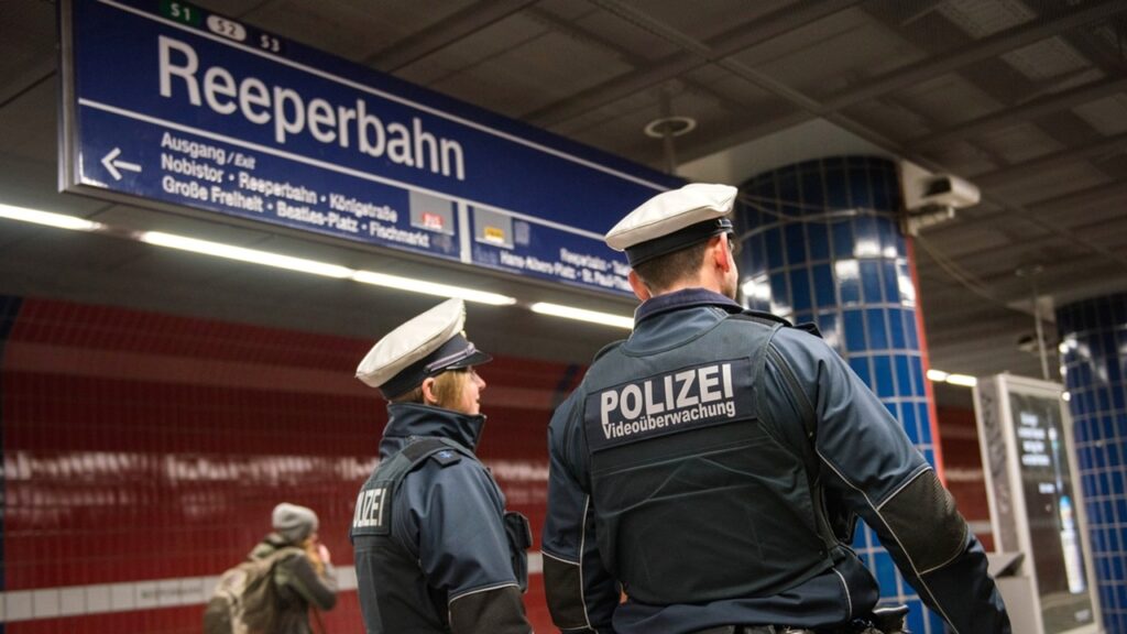 2021 04 symbolbild hamburg bundespolizei streife beamte s bahn station reeperbahn c bpol